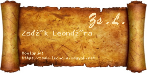 Zsák Leonóra névjegykártya